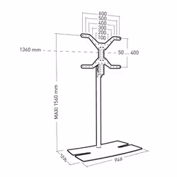 ITB ER038352 support d'écran plat pour bureau 75" Noir Sol - Vue supplémentaire 7