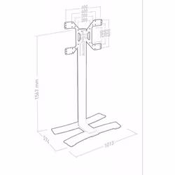 ITB ER039070 support pour téléviseur 75" Noir, Métallique