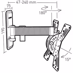 Erard 048220 support pour téléviseur 37" Noir, Argent