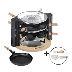 LAGRANGE Evolution raclette 8 personne(s) 900 W Noir, Chrome, Transparent, Bois