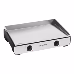 Plancha électrique LAGRANGE Pro 65L noir 2 brûleurs à poser, 65x40 cm + kit d'accessoires