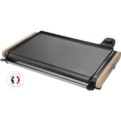Plancha de table LAGRANGE 229 004 - Equilibre® chauffante en aluminium avec revêtement anti adhésif - 43x28cm - 2000W - Bois Clair