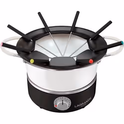 LAGRANGE Fondue Festiv, 8 personne(s), 1,2 L, Noir, Blanc, Rond, Acier inoxydable, Boutons, Rotatif