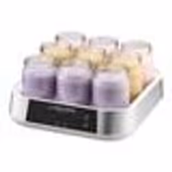 LAGRANGE 459002 - Yaourtiere Ligne + goupillon - 9 pots en verre - Programmable 15h - 18W - Ecran electronique - Arret automa ...