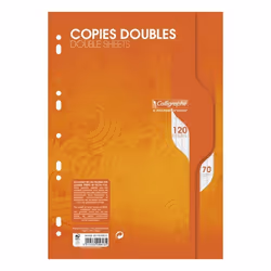 Copies doubles perforées - Séyès - 21x297 cm - 120 pages - 70g - Blanc