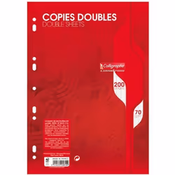 CLAIREFONTAINE Feuilles doubles perforées - 21x297cm - 200 pages - 70g