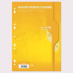 CALLIGRAPHE Feuilles simples couleur Jaune perforées - 210 x 297 mm - 100 pages - Seyes papier Vélin Surfin 80 g avec encart