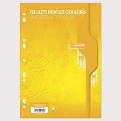 CALLIGRAPHE Feuilles simples couleur Jaune perforées - 210 x 297 mm - 100 pages - Seyes papier Vélin Surfin 80 g avec encart