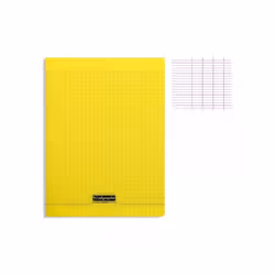 Cahier A4 séyès - Clairefontaine - Jaune - 48 pages - Couverture plastique - Léger