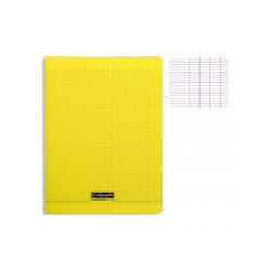 Cahier A4 séyès - Clairefontaine - Jaune - 48 pages - Couverture plastique - Léger