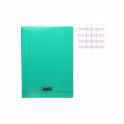 Cahier A4 - Calligraphe - 48 pages - Couverture polypro - Grands carreaux - Vert
