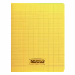 Cahier polypro jaune CALLIGRAPHE 17x22 60p Grands carreaux séyès 90g