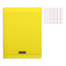 Cahier - Calligraphe - 24x32 cm - 48 pages - Grands carreaux - Couverture polypro Jaune