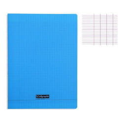 Cahier scolaire - Clairefontaine - Calligraphe - 24x32 cm - 140 pages - Couverture bleue en plastique