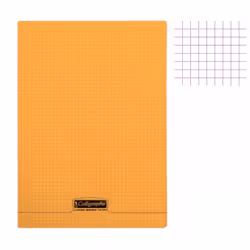 Cahier - A4 (21x297cm) - Petits carreaux - 96 pages - Polypro - Orange