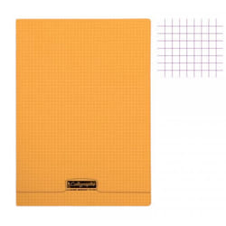 Cahier - A4 (21x297cm) - Petits carreaux - 96 pages - Polypro - Orange