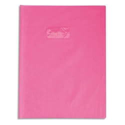 Protège cahier plastique épais opaque 24X32 rose