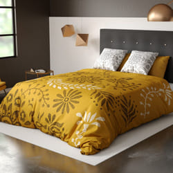 Parure de lit housse de couette avec taies d'oreiller 100% Coton 47 fils Babouchka - PD12852-240