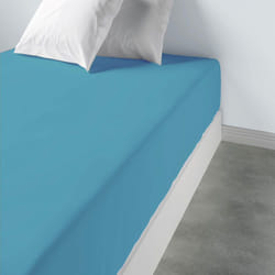 Drap housse 90x190 +35 cm 100% Coton 57 fils Lagon