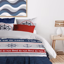 Housse de couette 220x240 cm + 2 taies d'oreiller 65x65 cm Coton Babord