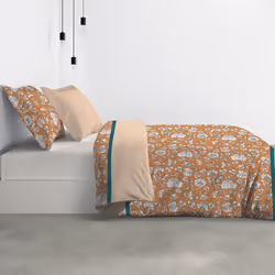 Housse de couette 240x260 cm + 2 taies d'oreiller 65x65 cm Coton Loni