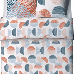 Housse de couette 240x260 cm + 2 taies d'oreiller 65x65 cm Coton Halley