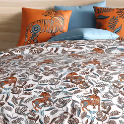Housse de couette 200x200 cm + 2 taies d'oreiller 63x63 cm Coton 57 fils Savane
