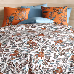 Housse de couette 200x200 cm + 2 taies d'oreiller 63x63 cm Coton 57 fils Savane