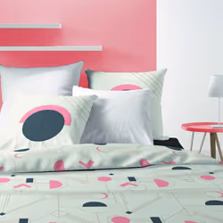 Parure de lit - Housse de couette 100% Coton 57 fils Hawa Pink - PD8075-240