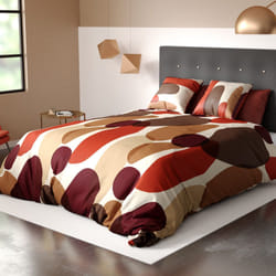 Parure de lit housse de couette avec taie d'oreiller 100% Coton 57 fils Jopline - PD12905-240