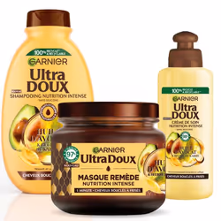 Garnier Ultra Doux Coffret Routine Avocat et Beurre de Karité (Shampooing 300ml Après-shampooing 250ml Masque 340ml)