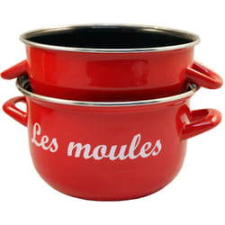 Baumalu - Marmite à moules 24 cm émaillé rouge