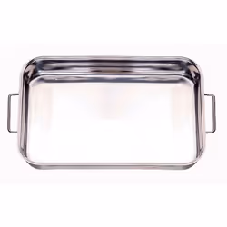 Le Plat rectangulaire Spécial four de chez Baumalu en inox est l'accessoire de cuisine parfait pour toutes vos préparations c ...