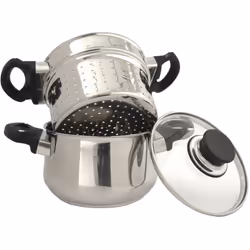 Cuiseur à riz inox diamètre 20cm. Composé d'un panier et d'une marmite, le cuiseur à riz est l'ustensile pour réussir votre r ...