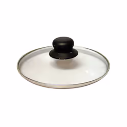Couvercle verre 32 cm - Couvercle en verre avec cercle en inox évitant les projections - Bouton bakélite et trou vapeur. CARA ...