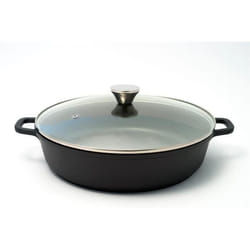Marmite BAUMALU basse et couvercle verre  5L 32 cm
