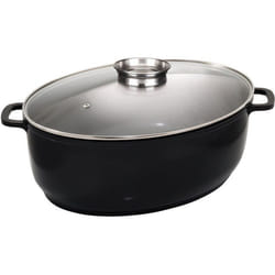 Cocotte - BAUMALU - Jumbo Ovale - 43x33 cm - Couvercle verre - Céramique