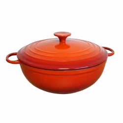 BAUMALU Cocotte fonte ronde basse - 26 cm - Rouge degrade Tradition