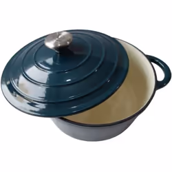 Matériau et fabrication premium La cocotte BAUMALU24 cm en fonte émaillée bleu vert allie durabilité et élégance. Son émailla ...