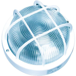 Gefom - Hublot rond blanc 60W - E27 - Hublot ovale à ampoule - Extérieur - étanche et résiste à l'humidité.