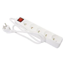 Bloc multiprise - GEFOM - 5 prises - 16A - Interrupteur lumineux - 1m de câble