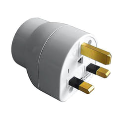 Adaptateur de voyage - Non spécifié - Angleterre vers France - Fiche femelle France - Fiche mâle UK - Blanc