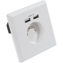Gefom - Prise encastrable 16A t + 2 chargeurs usb