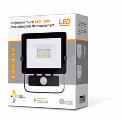 Projecteur mural - GEFOM - Aluminium - 20W LED - Détecteur de mouvement - 1600 Lumens
