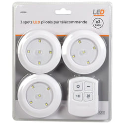 Gefom - Lot de 3 spots leds avec télécommande