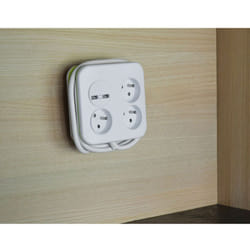 Gefom - Multiprise murale - 3 prises + 2 ports usb - 2 en 1