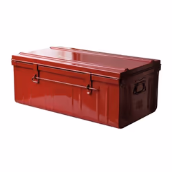Description générale Cette cantine en métal de couleur rouge laqué est idéale pour le rangement dans divers espaces tels que ...