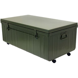 Table basse en acier sur roulettes Habitat 90 cm kaki