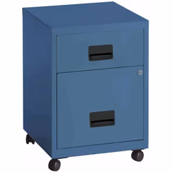 Caisson de rangement en acier - PIERRE HENRY - 2 tiroirs - Bleu