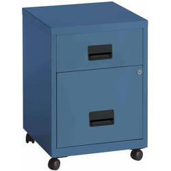 Caisson de rangement en acier - PIERRE HENRY - 2 tiroirs - Bleu